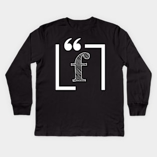 Letter F: Monogram Initial letter f Kids Long Sleeve T-Shirt